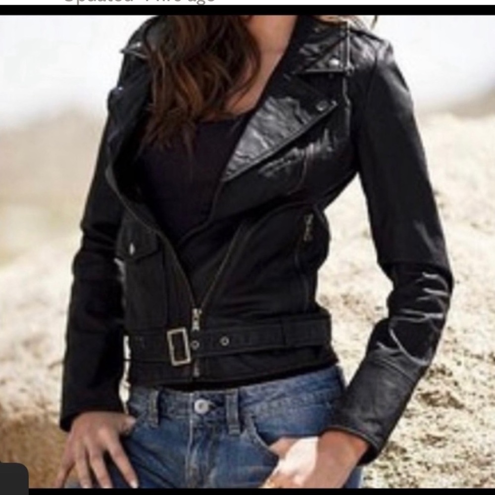 Victoria’s Secret REZREKSHN Esther Chen Leather Bomber jacket Coat Motorcycle